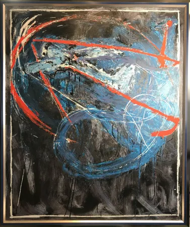 Serigrafia Schifano - Mario Schifano ( 1934 - 1998 ) - NAVIGATORE NOTTURNO - hand-signed enamel screenprint in 45 colors - 1989