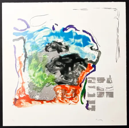 Litografia Schifano - Mario Schifano (1934–1998) – Vedute ininterrotte – Lithograph with screen printing on paper – 1988