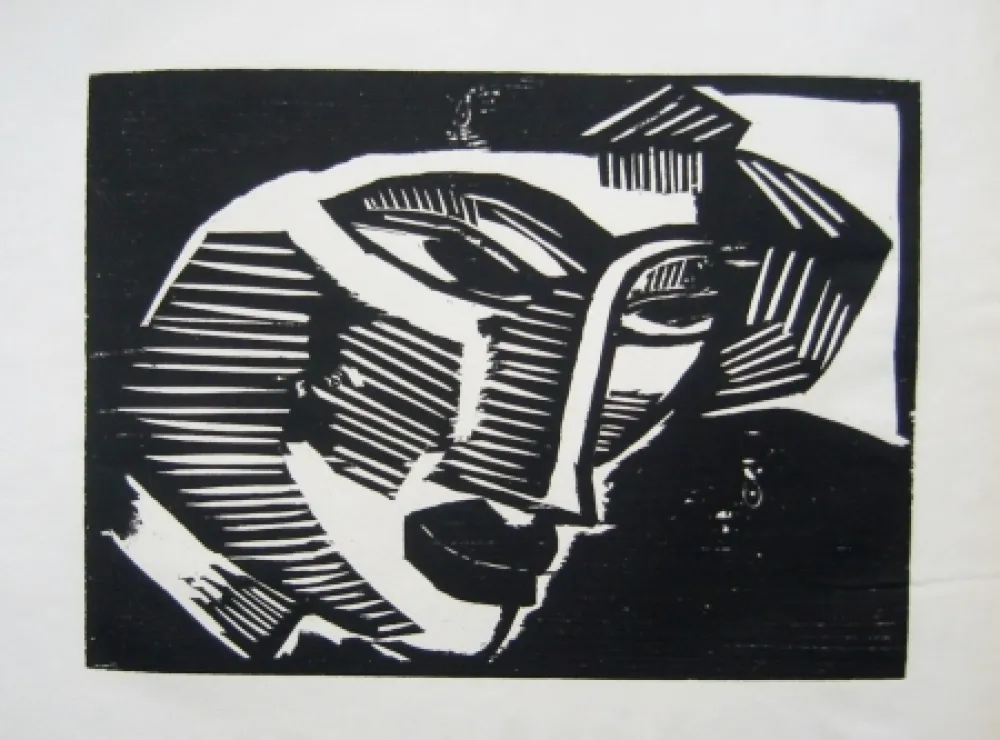 Incisione Su Legno Schmidt-Rottluff - Frauenkopf (Woman's Head)
