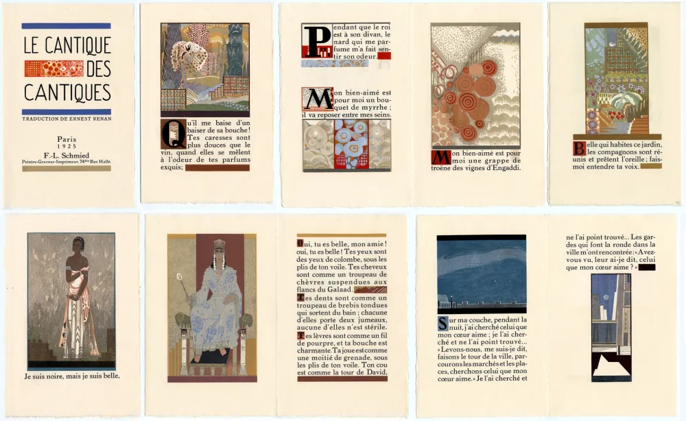 Libro Illustrato Schmied - LE CANTIQUE DES CANTIQUES. Traduction de Ernest Renan (1925)