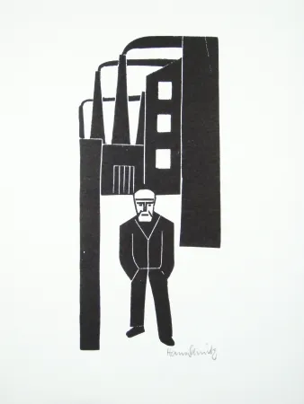 Linoincisione Schmitz - Arbeiterfreizeit (Worker's Leisure Time)