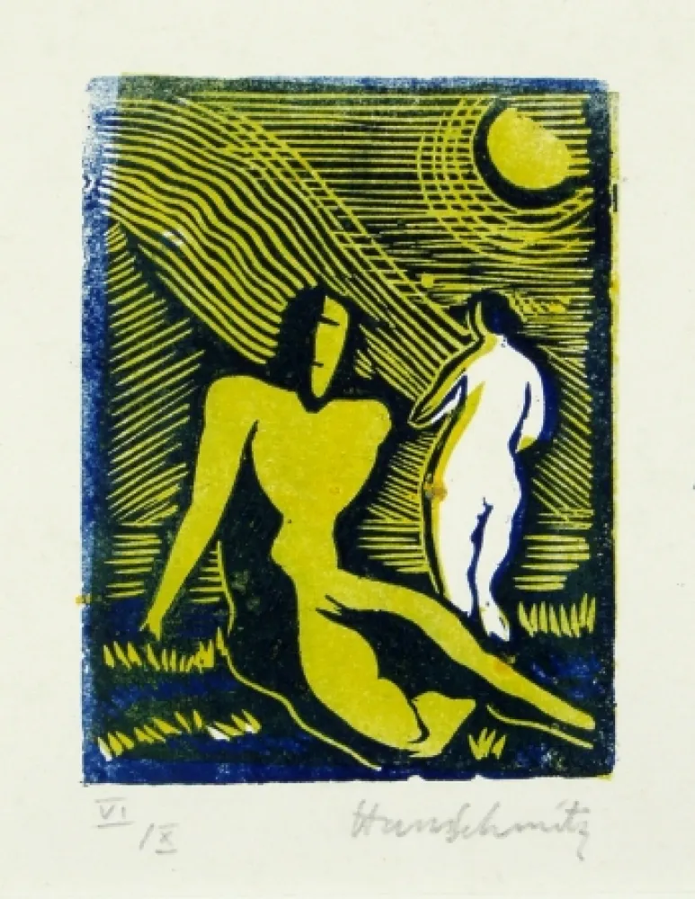 Linoincisione Schmitz - Paar (Couple)