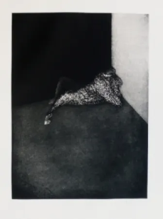 Incisione Scholder - Self Portrait in Barcelona