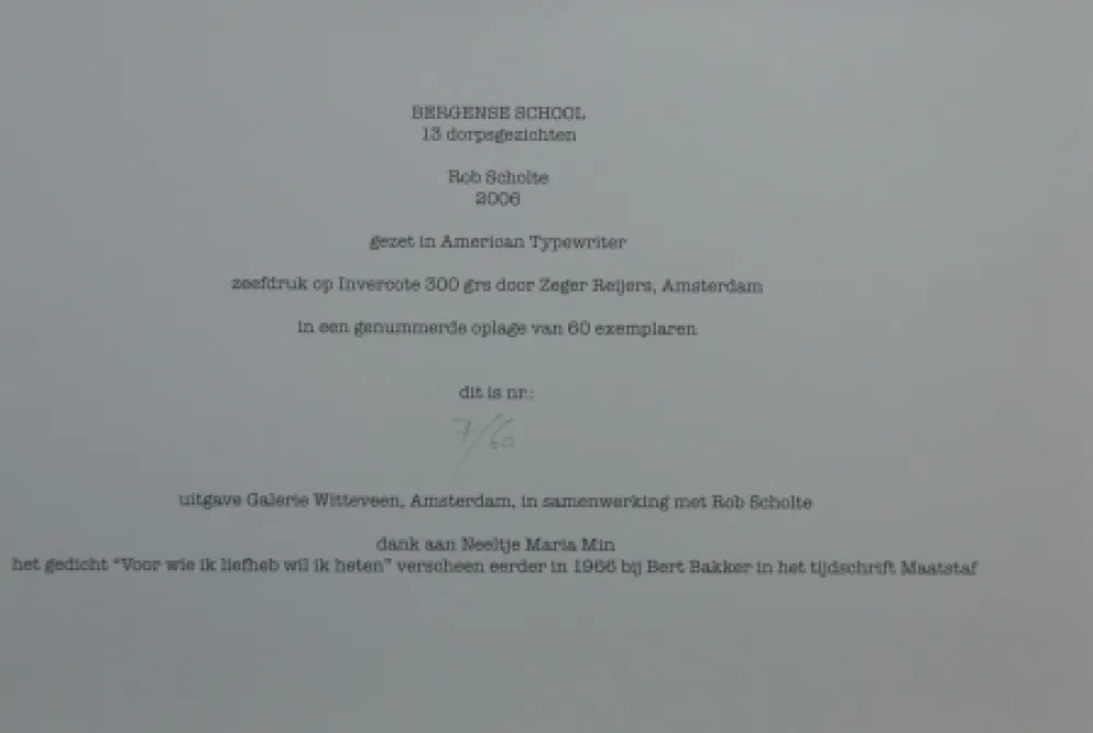 Serigrafia Scholte - Bergen, 13 dorpsgezichten, gafiekmap