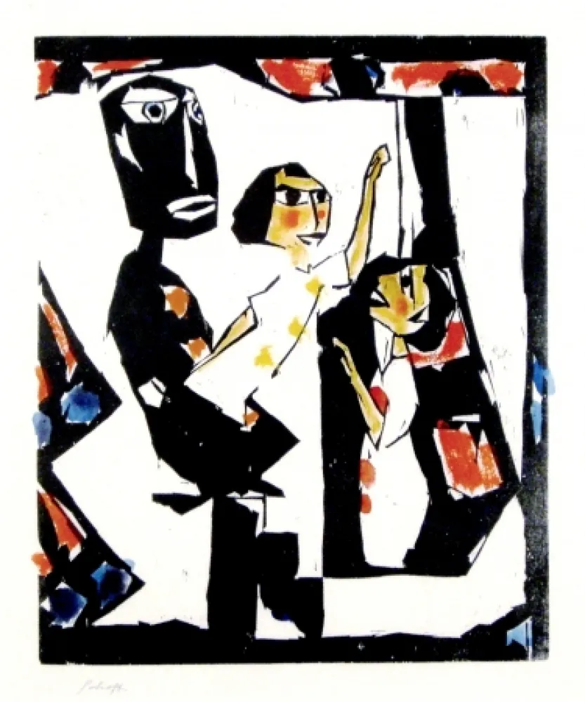 Incisione Su Legno Schott - Thetaer (Theatre)