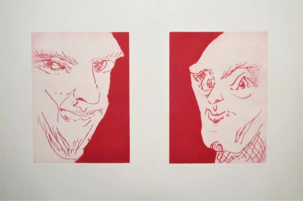 Incisione Schütte - Alte Freunde (Old friends)