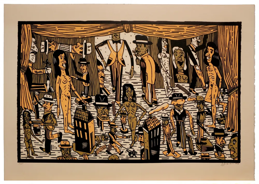 Linoincisione Segui - Théatre de la ville II