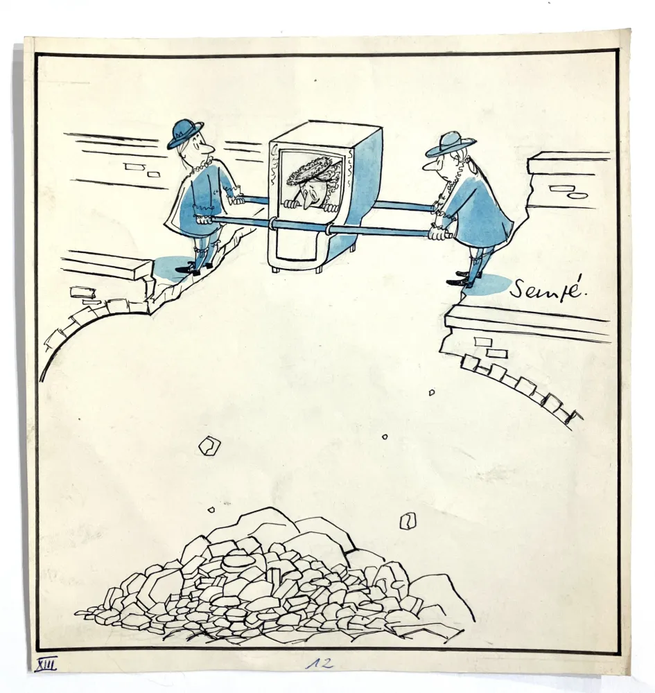 Non Tecnico Sempé - La chaise à porteur. Circa 1970