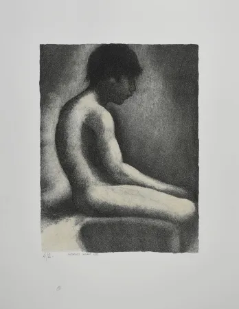 Litografia Seurat - NU ASSIS / SEATED NUDE, 1883