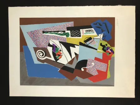 Litografia Severini - Natura morta e Violino