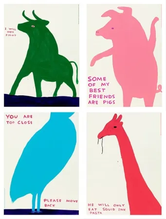 Litografia Shrigley - Animal series (set of 4)