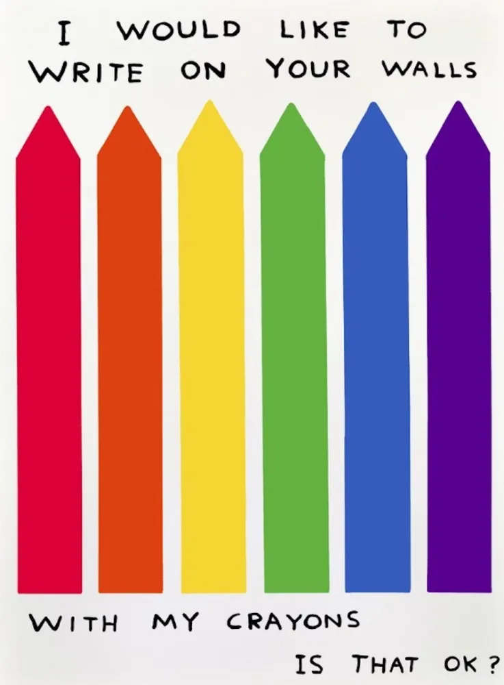 Non Tecnico Shrigley - I would like to write on your wall with my crayons is that OK?