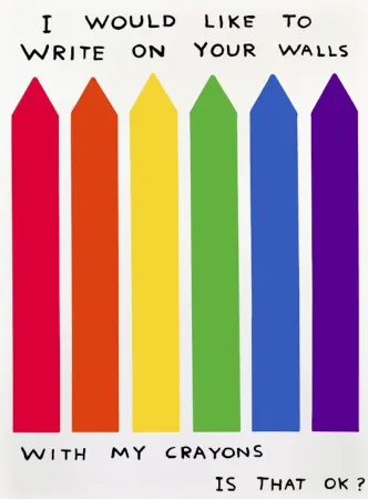 Non Tecnico Shrigley - I would like to write on your wall with my crayons is that OK?