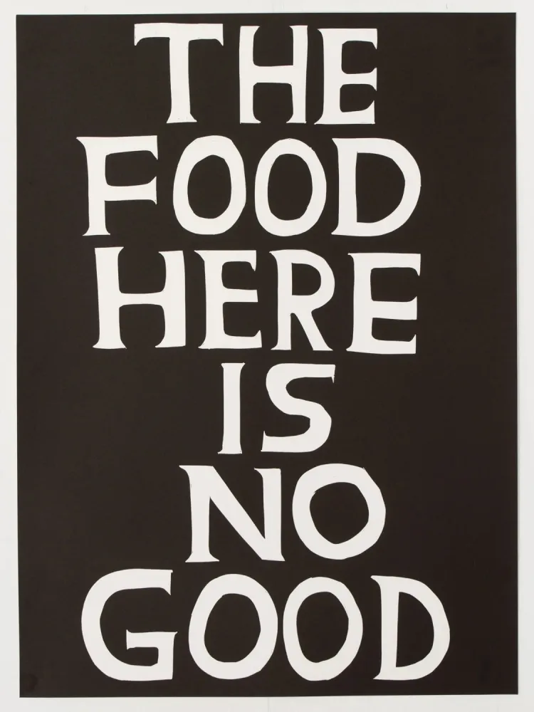 Linoincisione Shrigley - The food here is no good