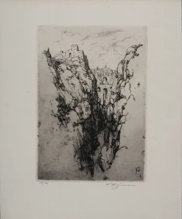 Acquaforte Simon - Vue de Ronda, c. 1913 - Hand-signed!