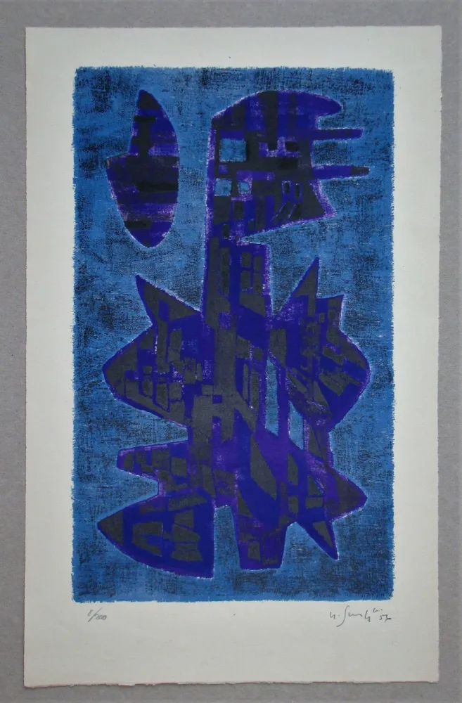 Litografia Singier - Composition abstrait, 1956