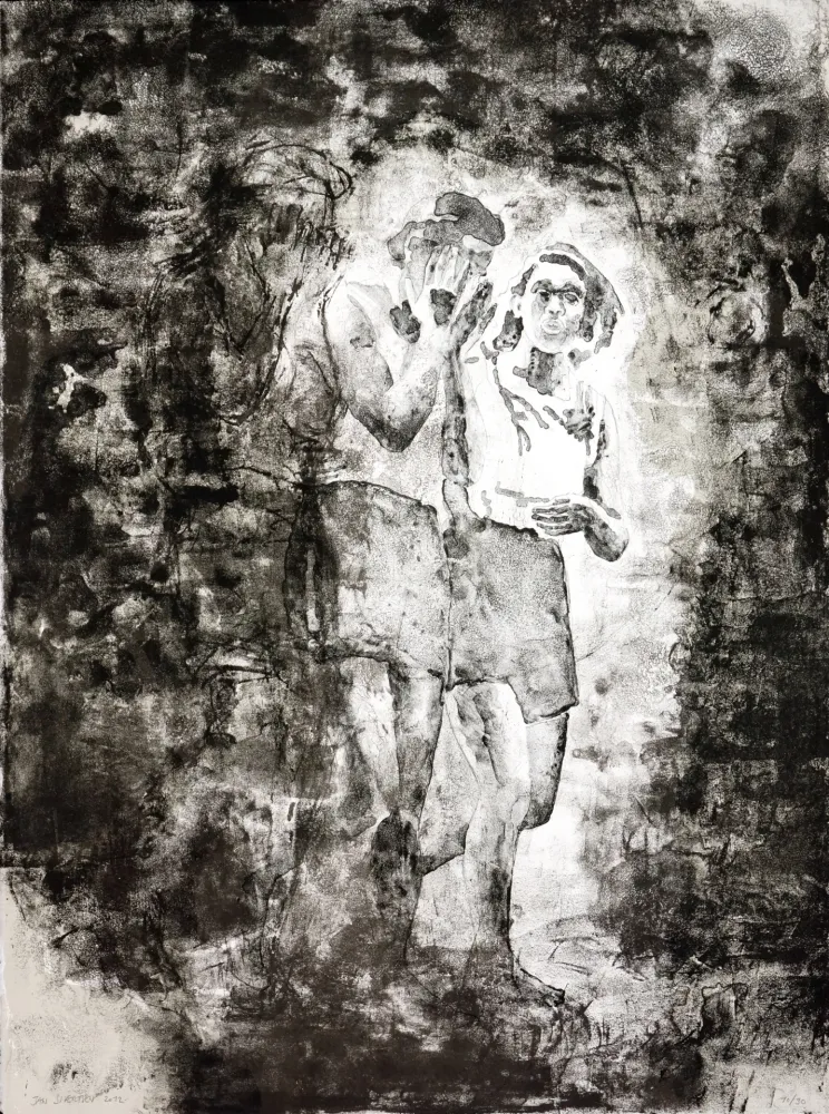 Litografia Siversten - L'existant-Deux figures sortant