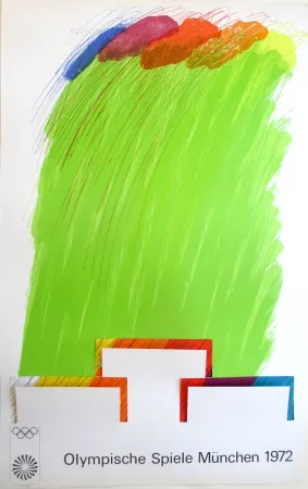 Litografia Smith - OL 1972, original colourlithograph on a double sheets with cut-outs