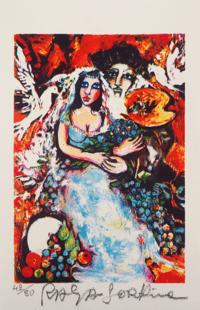 Litografia Sorkine - Les mariés à la palette