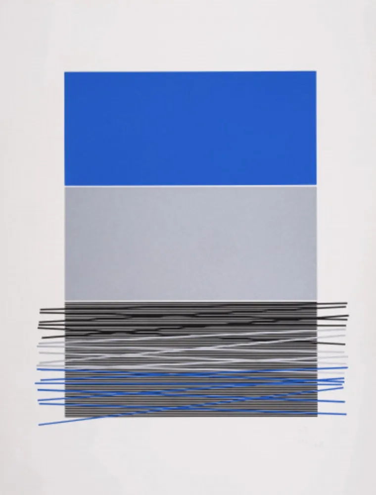 Serigrafia Soto - Untitled (Blue Horizon Lines)