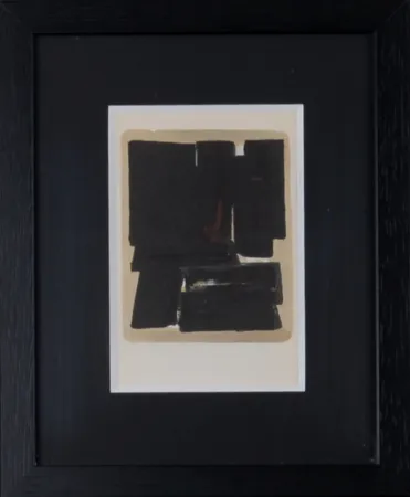 Pochoir Soulages (After) - Gouaches et gravures (H), 1957 - Framed!