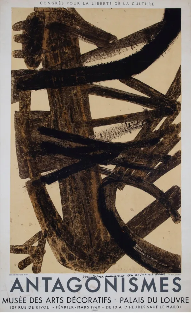 Litografia Soulages - Antagonismes, 1960 - Hand-signed