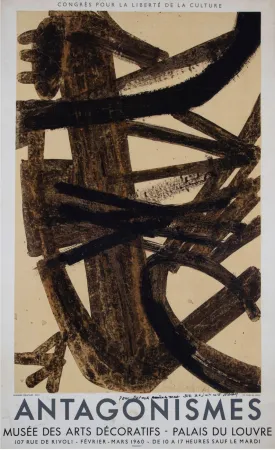 Litografia Soulages - Antagonismes, 1960 - Hand-signed