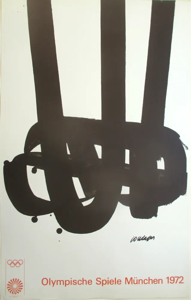 Litografia Soulages - OL 1972. Original colourlithograph