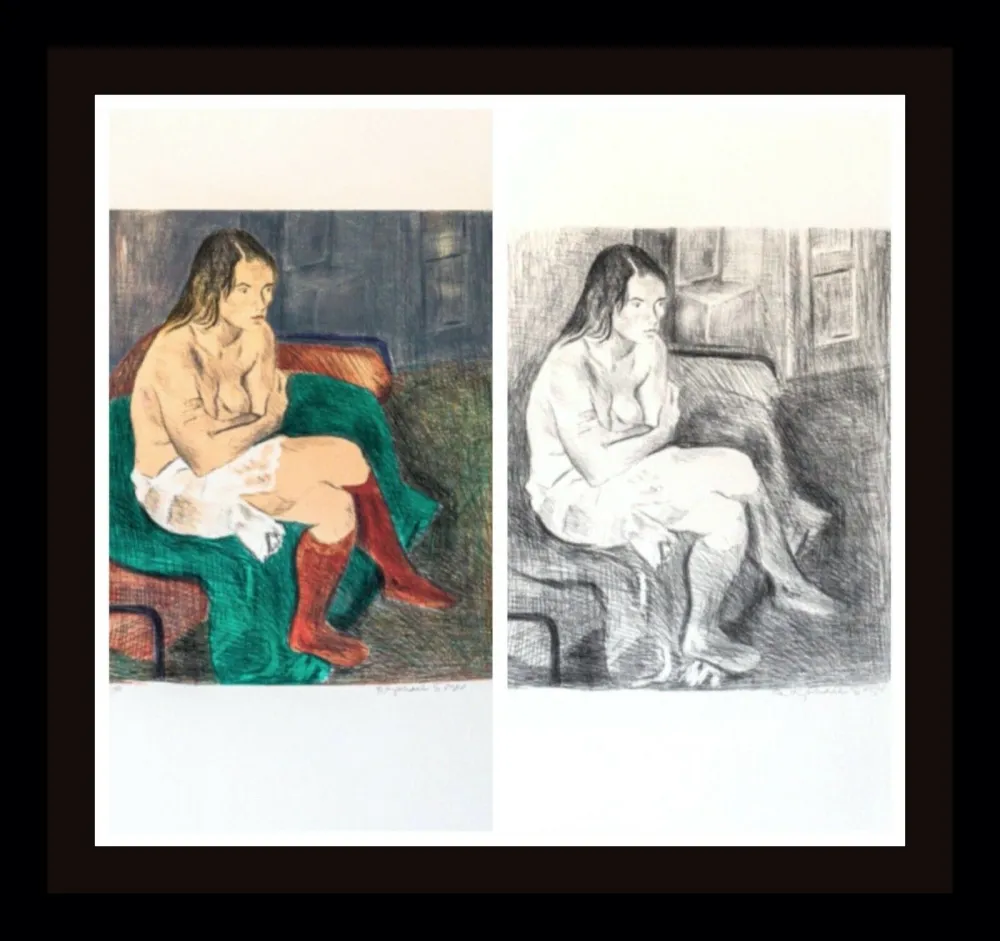 Litografia Soyer - Woman in Red Stockings Portfolio