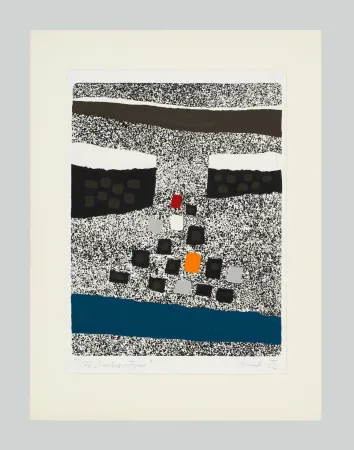 Linoincisione Spacal - Cimitero partigiano