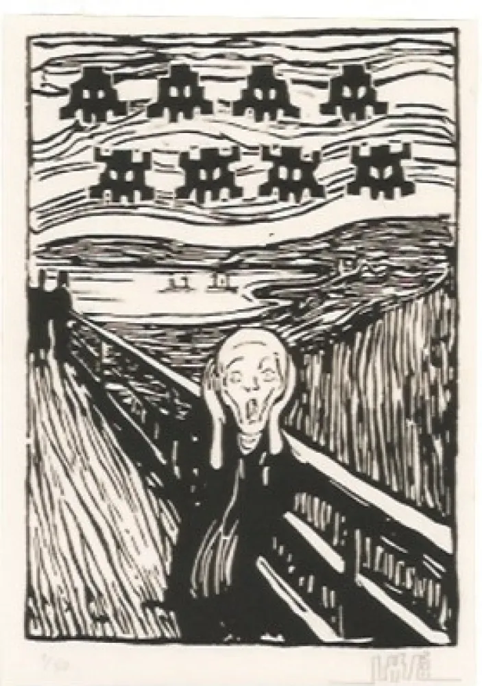 Incisione Space Invader - Invaded Scream