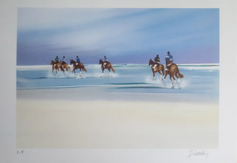 Litografia Spahn - Balade sur la plage