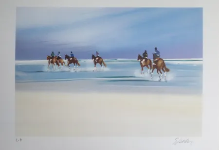 Litografia Spahn - Balade sur la plage