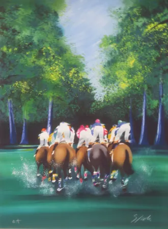 Litografia Spahn - Course hippique