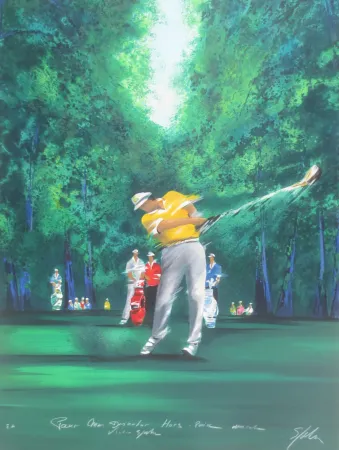 Litografia Spahn - Golfeur jaune II