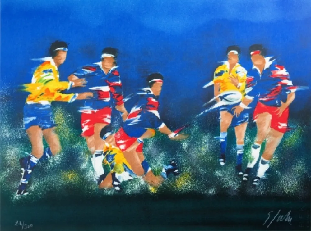 Litografia Spahn - Rugby