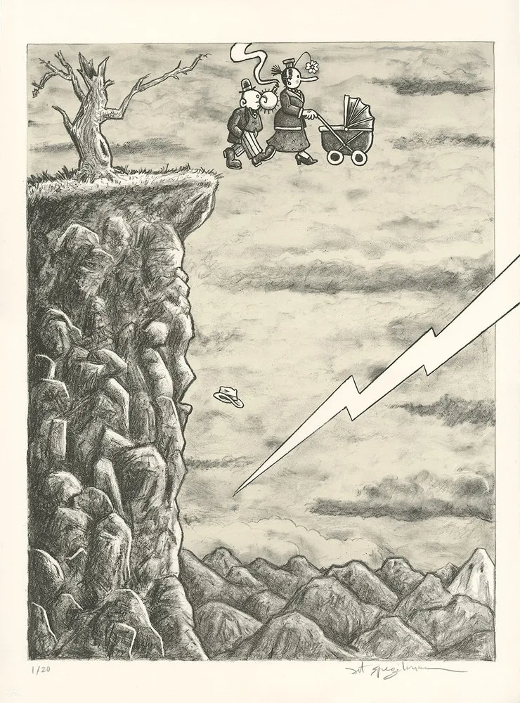 Litografia Spiegelman - Trump l'Oeil (grey version)