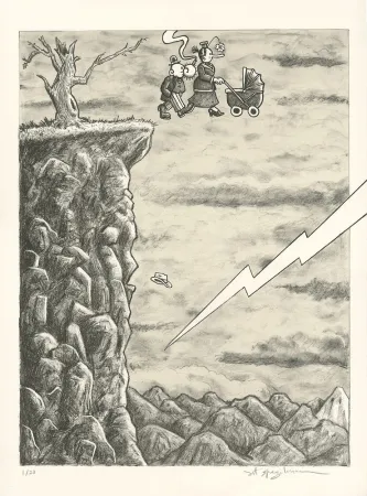 Litografia Spiegelman - Trump l'Oeil (grey version)