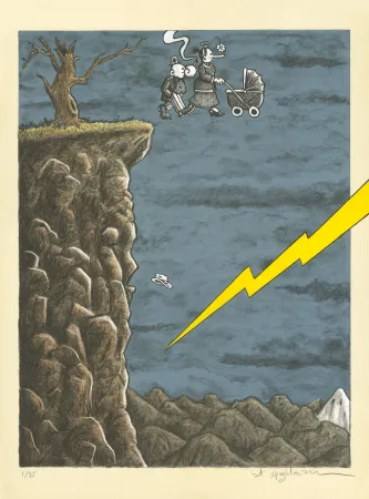 Litografia Spiegelman - Trump l'Oeil (grey version)