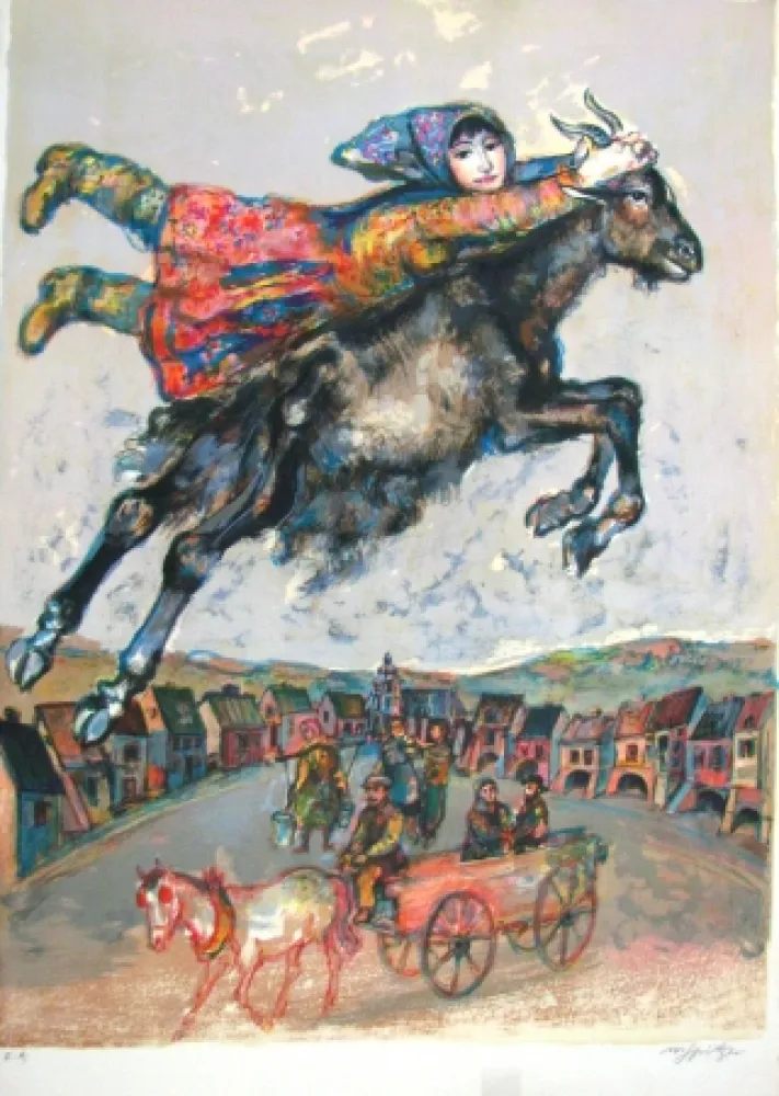 Litografia Spitzer - Au village