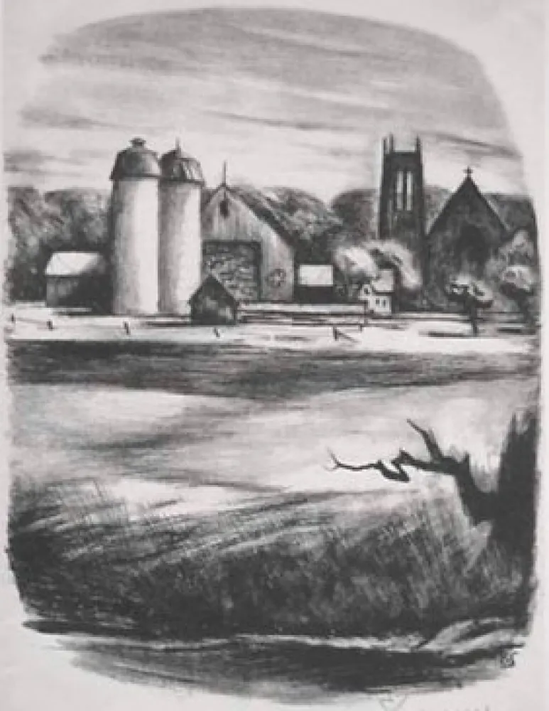 Litografia Spruance - Newtorn Towers