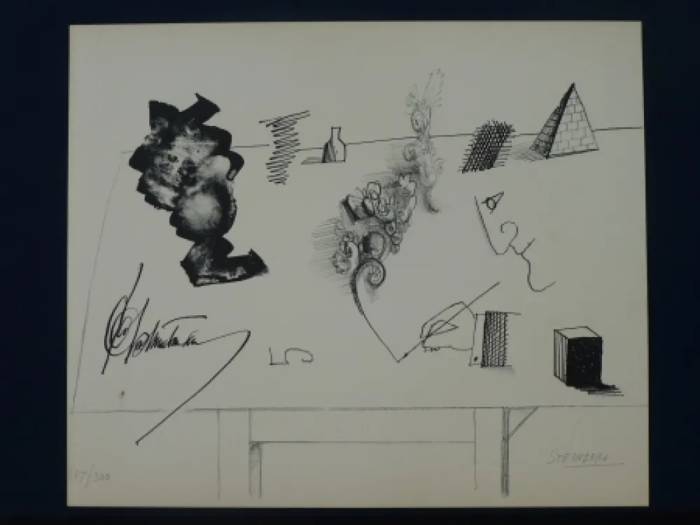 Litografia Steinberg - Le masque ,1966