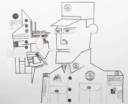 Litografia Steinberg - The General from the Peace Portfolio