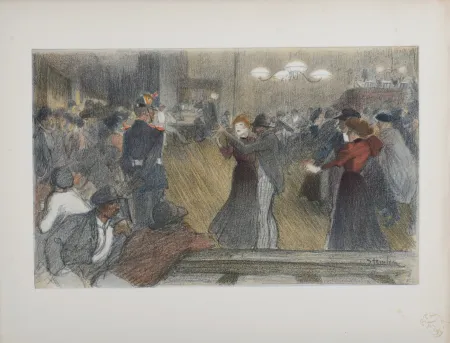 Litografia Steinlen - Bal des Barrières, 1897