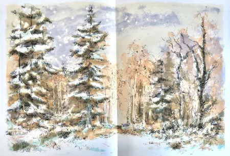 Litografia Steinlen - Forêt voisine