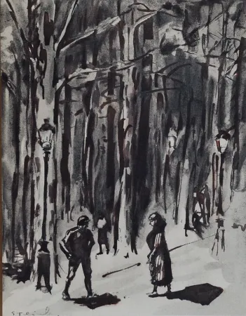 Litografia Steinlen - Steinlen et la rue
