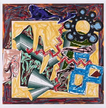 Serigrafia Stella - Then Came a Fire and Burnt the Stick, after El Lissitzky's Had Gadya