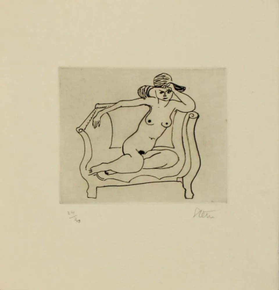 Incisione Stern - Dame au salon