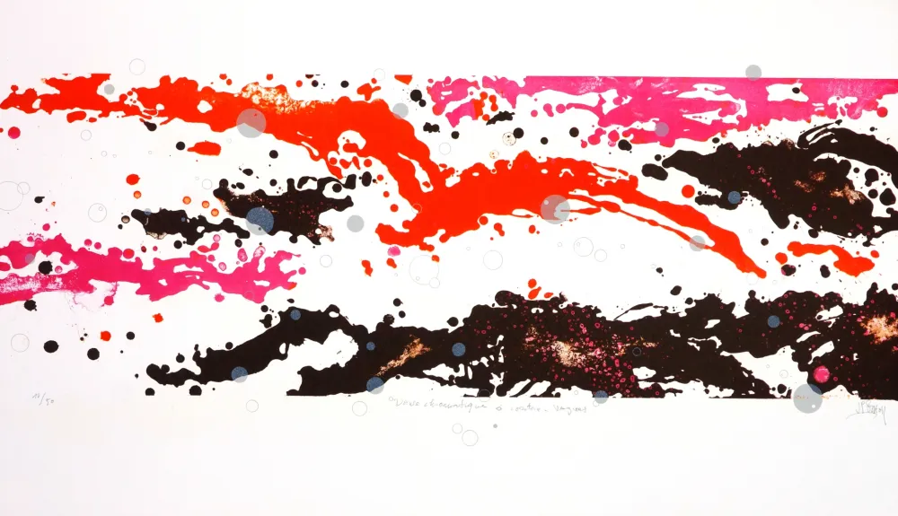 Litografia Stholl - Danse chromatique à contre-vague