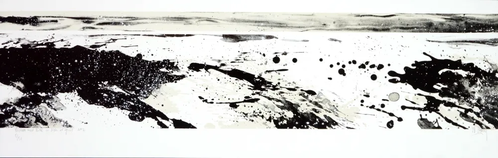 Litografia Stholl - Roches & roll à contre vague 2 / N&B